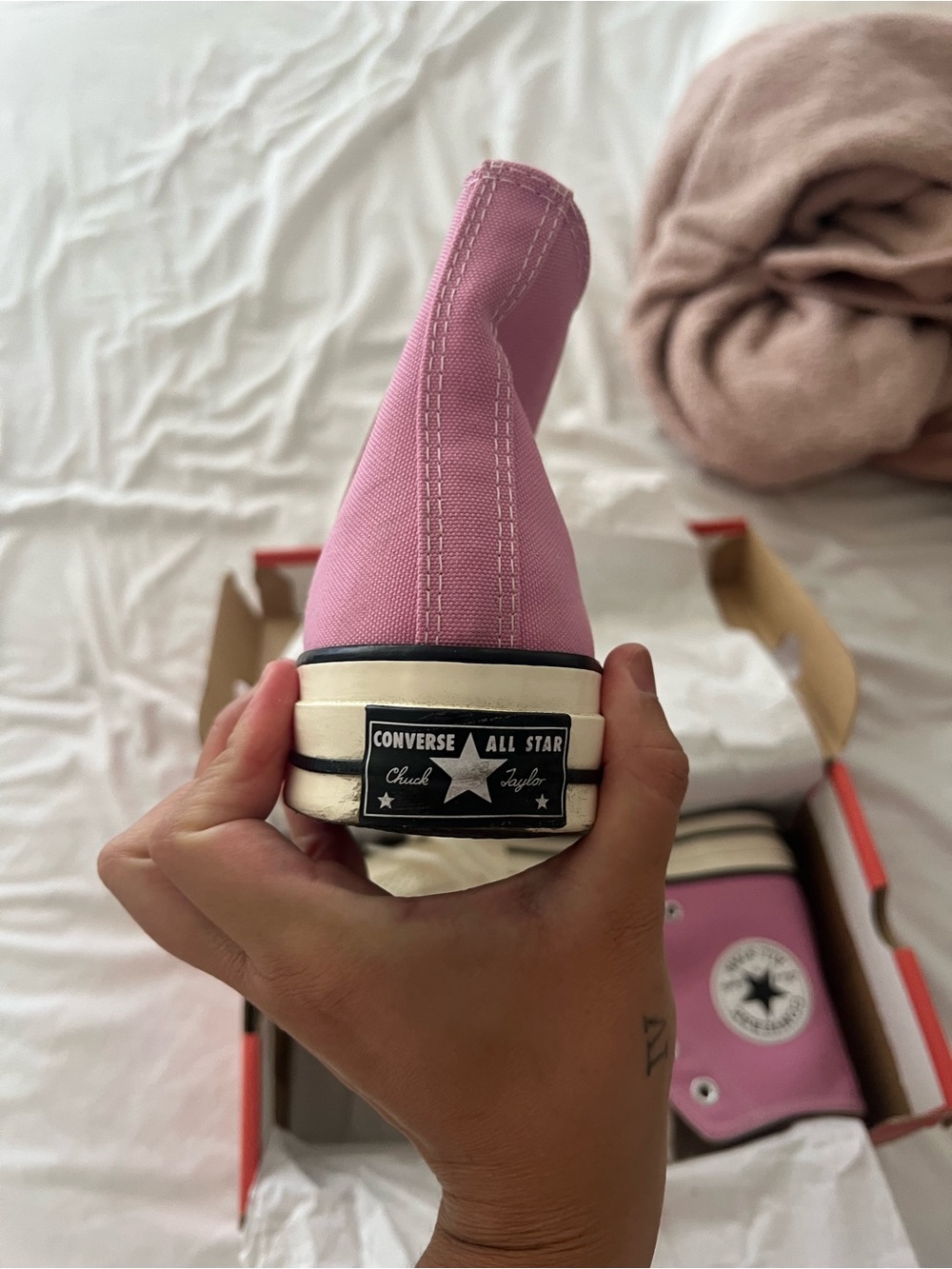 Converse High Top Sneakers in Bubblegum Pink - Picture 10 of 11